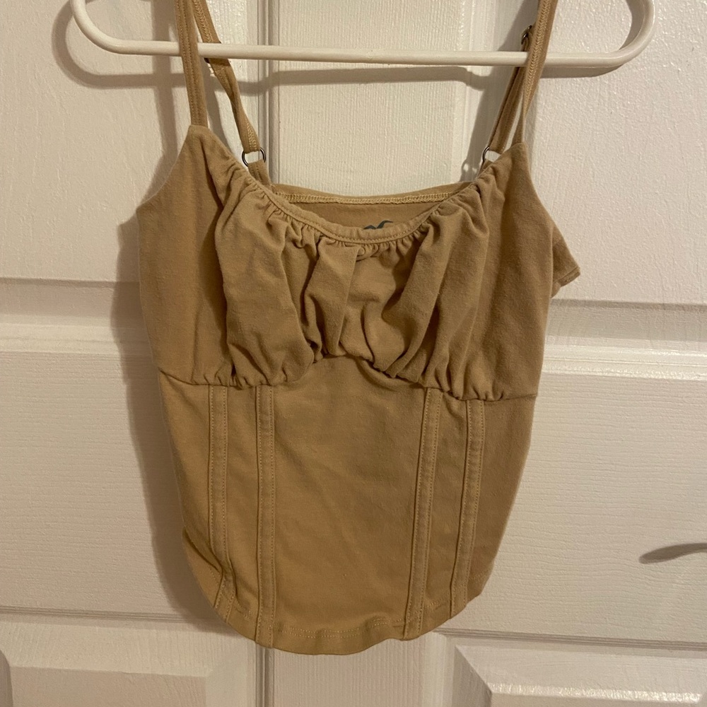 Hollister Tan Camisole with Ruffle Detail